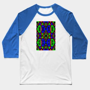 African Patterns Manjak Textile Tribal Print Gambia Flag Colours Baseball T-Shirt